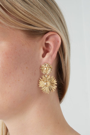 Boucles D'oreilles Bouquet Occupé - Doré h5 Image2
