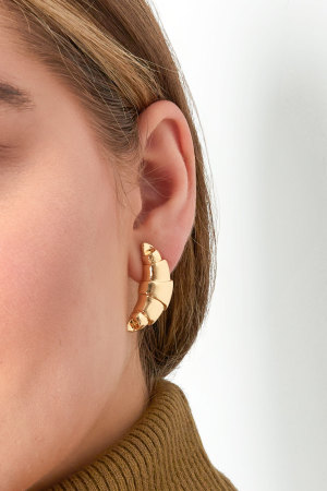 Boucles D'oreilles Croissant Doux - Doré h5 Image2