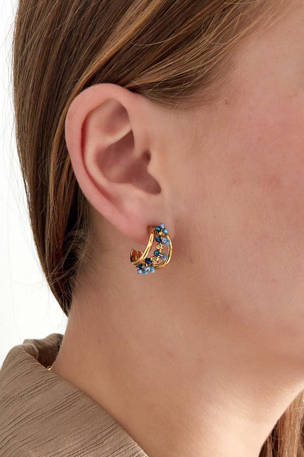 Boucles D'oreilles Créoles Petites Perles - Multi Image2
