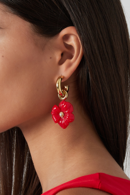 Boucles d'oreilles Crazy Flower - Couleur or noir 2