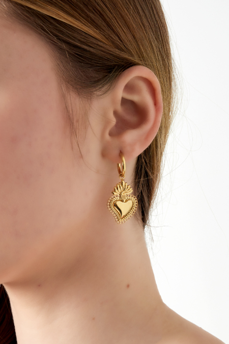 boucles d'oreilles coeur enflammé 2