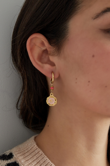 Boucles d'oreilles rose glow 2