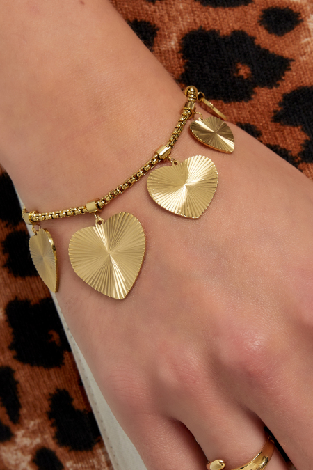 bracelet coeurs texturés 2