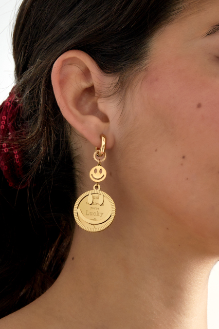boucles d'oreilles smiley porte-bonheur 2