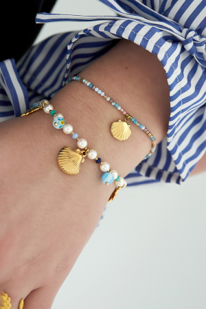 Bracelet Coquillages Colcouleur Orés - Bleu Couleur Or h5 Image2