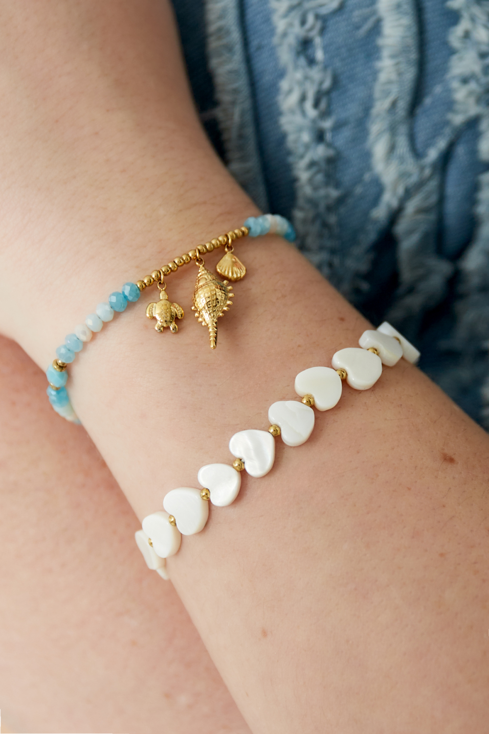 Bracelet Coquillage Spectacle - Couleur Bleu Or h5Image2