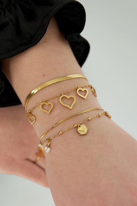 bracelet double avec breloque coeur 2