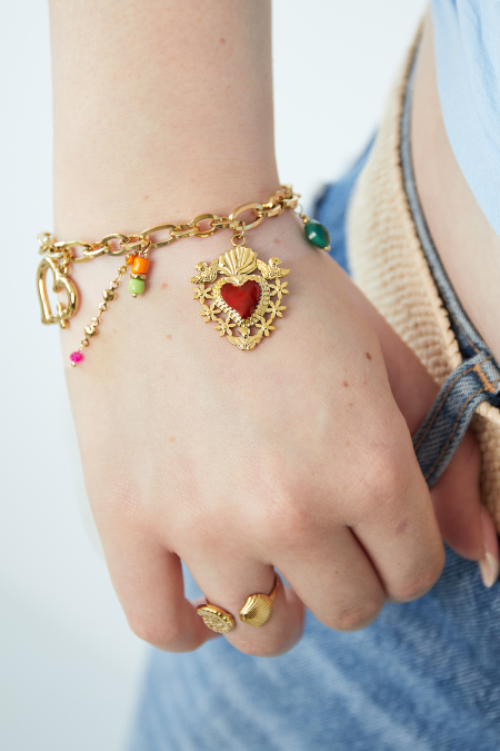 bracelet à breloques coeur milagros 2