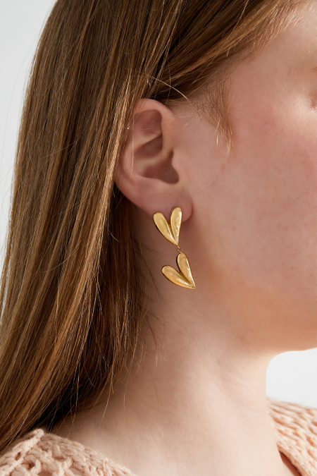 boucles d'oreilles double cœur 2