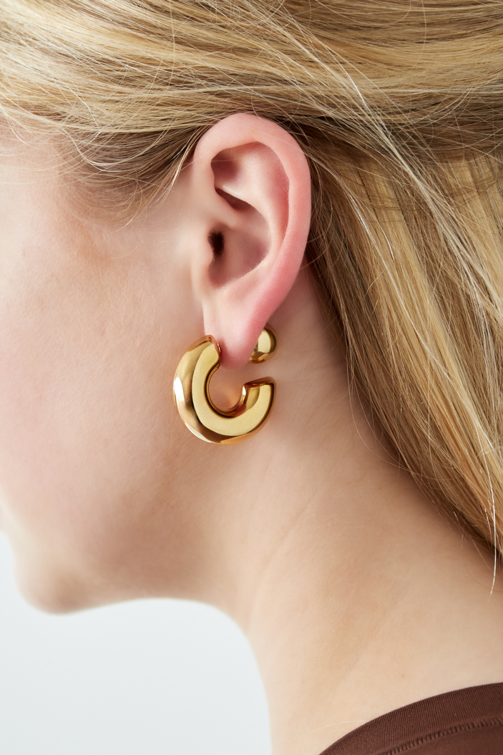 Boucles D'Oreilles Créoles Cercle Casual Daily Simple Series Bijoux Pour Femmes Image2