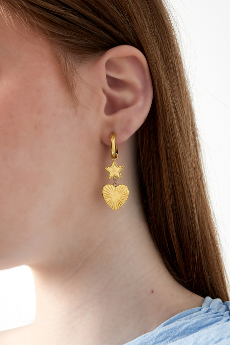 boucles d'oreilles cœur étoile 2