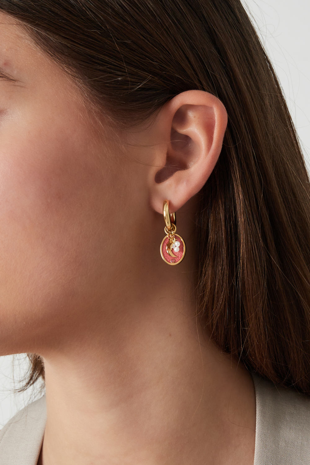 Boucles D'oreilles Amoureux De La Lune h5Image2