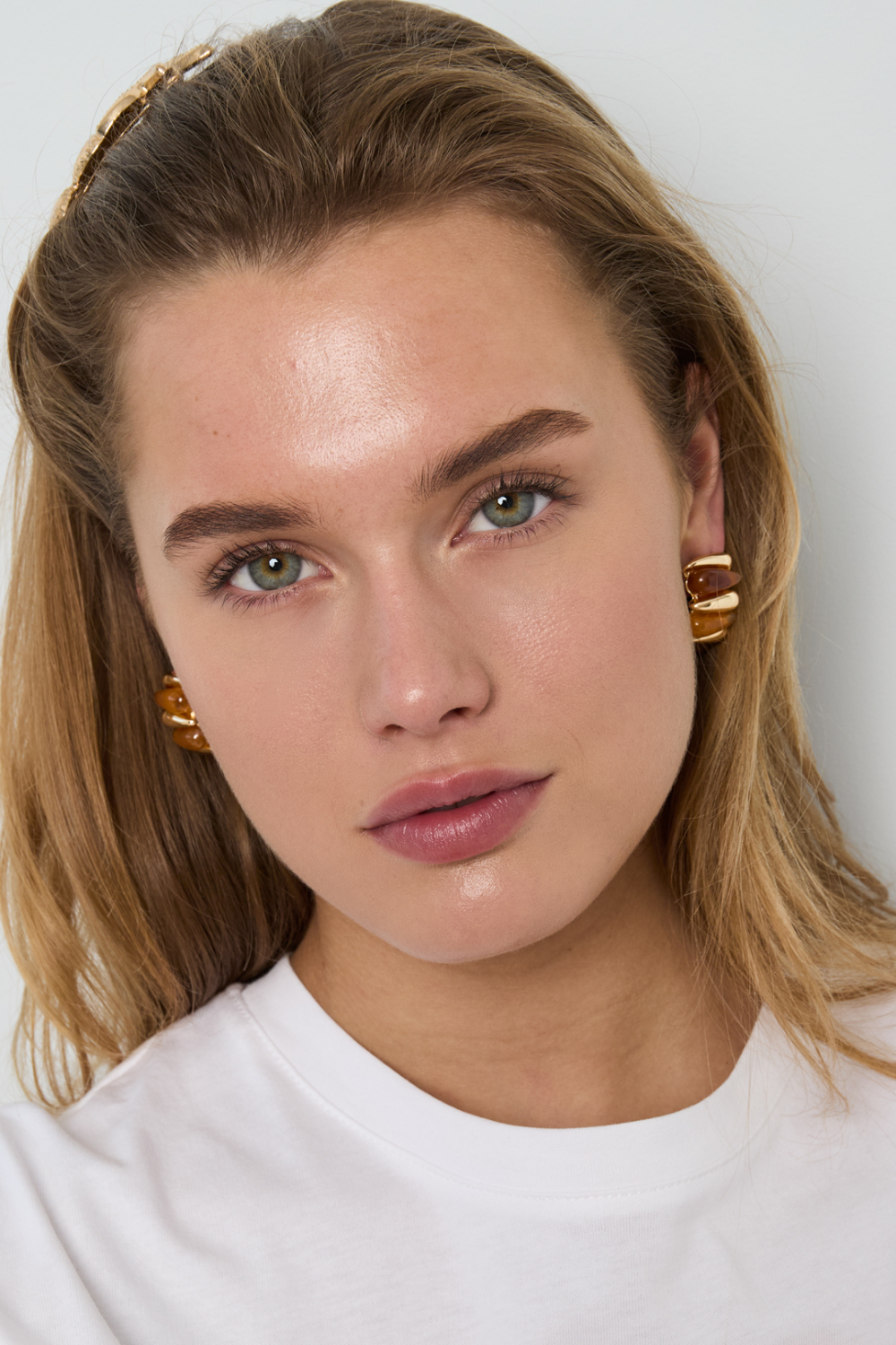 Boucles D'Oreilles Puces En Alliage, Forme Irrégulière, Collection Simple Et Décontractée Pour Femmes h5Image2