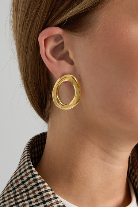 Boucles d'oreilles ovales à la forme organique 2