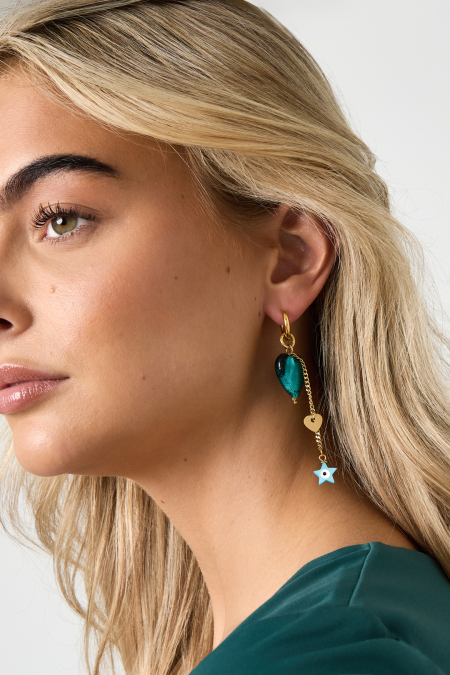 Boucles d'oreilles pendantes en acier inoxydable, style cœur, décontractées, simples et quotidiennes, bijoux pour femmes 2