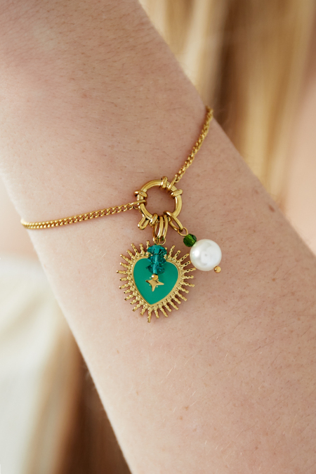 Bracelet DIY coeur vert 2