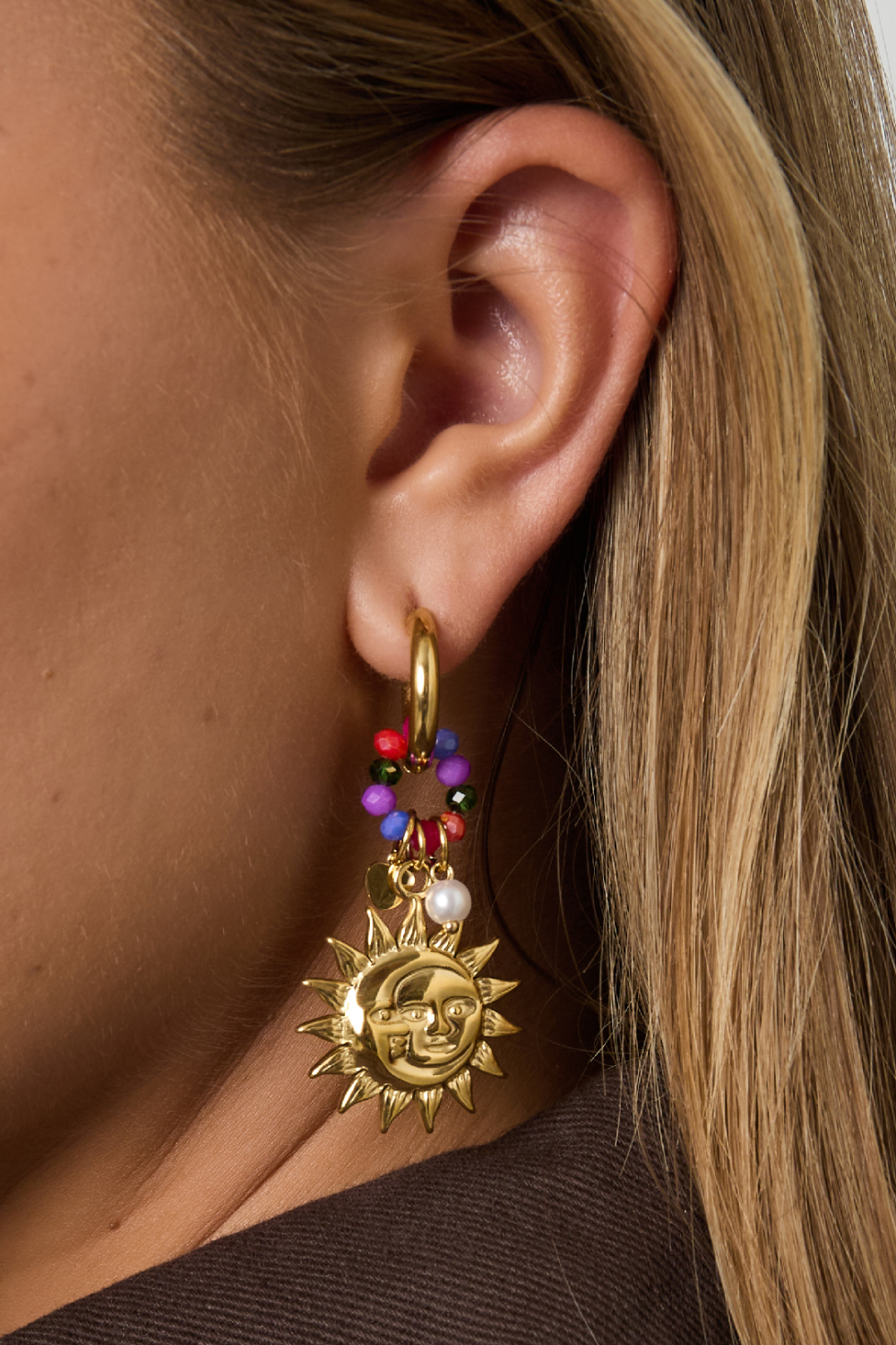 Boucles D'Oreilles Pendantes Soleil Casual Daily Simple Series Bijoux Pour Femmes h5Image3