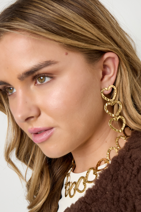 Boucles d'oreilles pendantes en acier inoxydable, style cœur, décontractées, simples et quotidiennes, bijoux pour femmes 2