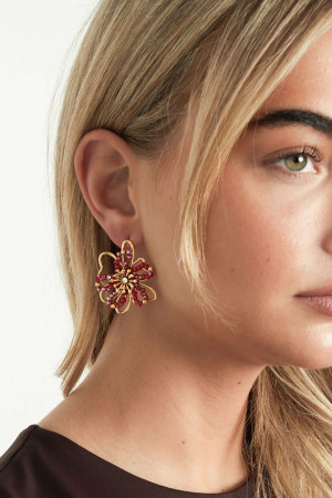 Boucles D'Oreilles À Tige En Acier Inoxydable, Style Décontracté Et Simple, Série Fleur, Bijoux Pour Femmes h5 Image2