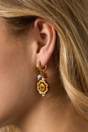 Boucles D'Oreilles Pendantes En Acier Inoxydable, Série Fleur, Décontractée, Simple Et Quotidienne, Bijoux Pour Femmes h5 Image3