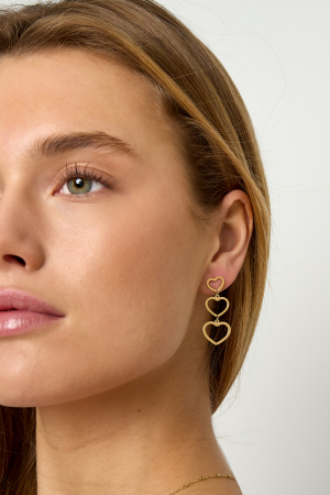 Boucles D'Oreilles Pendantes En Acier Inoxydable En Forme De Cœur, Collection Décontractée Et Simple Pour Femmes h5 Image4