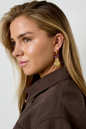 Boucles D'Oreilles Pendantes Soleil Casual Daily Simple Series Bijoux Pour Femmes h5 Image2