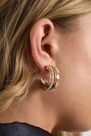 Boucles D'Oreilles Créoles En Fer, Élégantes, Luxueuses, De Noël, Pour Femmes h5 Image4