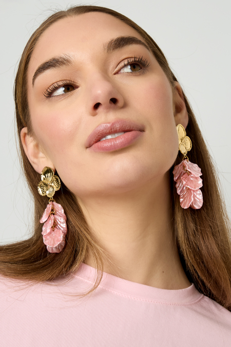 Boucles d'oreilles en forme de fleur avec nacre 2