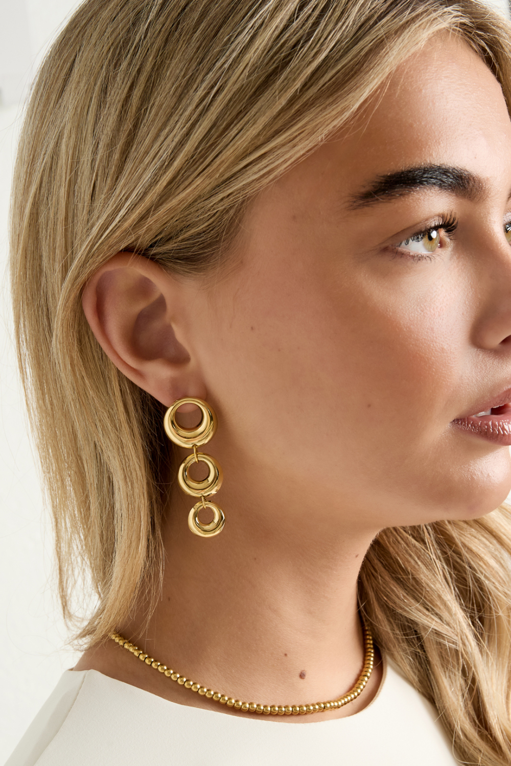 Boucles D'Oreilles Pendantes En Acier Inoxydable, Style Cercle, Décontractées, Simples, Pour Femmes h5Image2