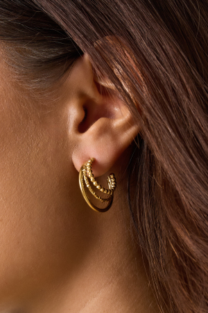 Boucles D'Oreilles Créoles Combinées Avec Motif h5 Image3