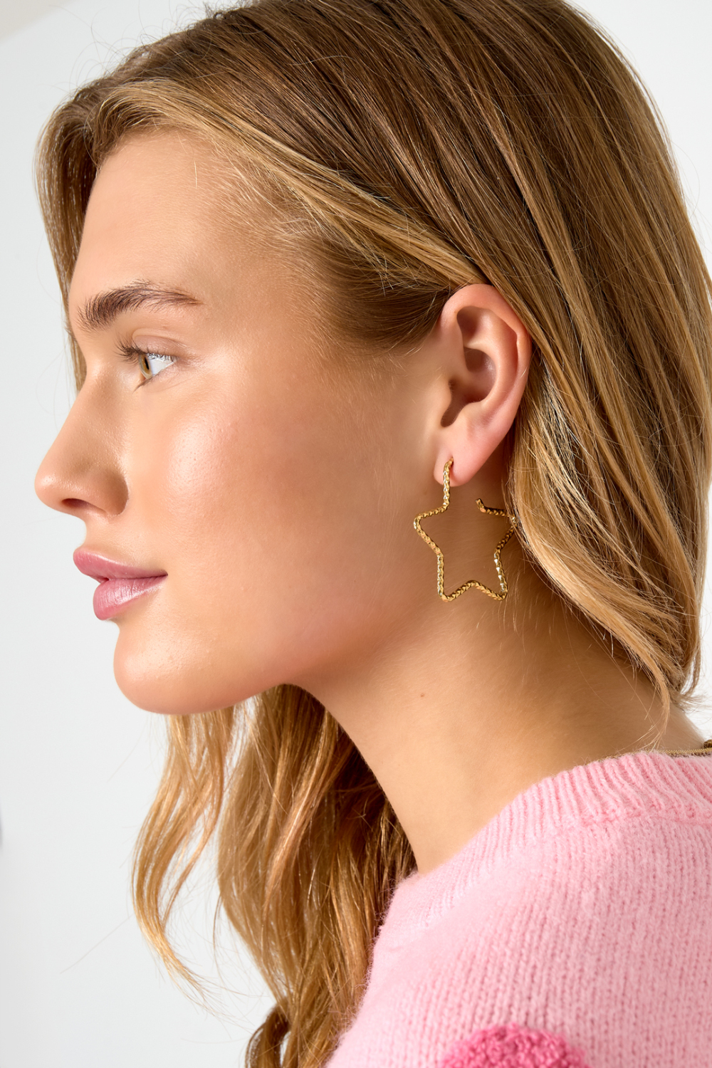 Boucles D'Oreilles Créoles En Acier Inoxydable, Série Star Casual Daily Simple, Bijoux Pour Femmes h5Image2