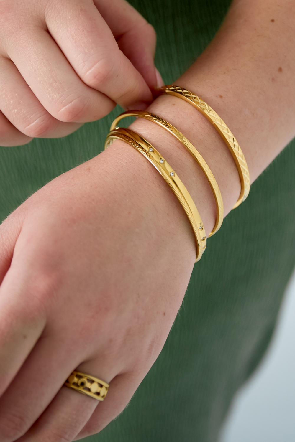 Bracelets En Acier Inoxydable, Série Géométrique Décontractée Et Simple Pour Femmes Image2