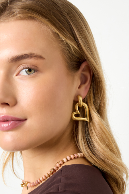 Boucles d'oreilles pendantes en forme de cœur, série simple et décontractée pour le quotidien, bijoux pour femmes 2