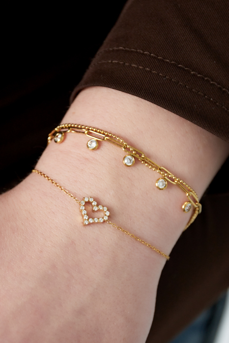 Bracelet coeur strass 2