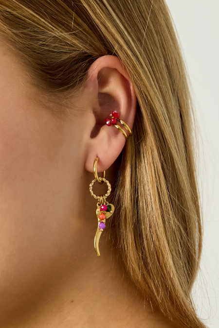 Boucles d'oreilles en acier inoxydable pour femme, style décontracté et simple, série Fleur 2