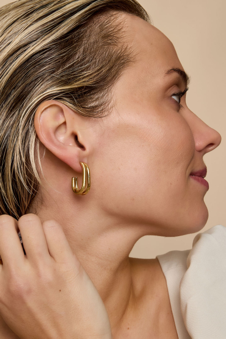 Boucles D'Oreilles Créoles Lignes Casual Daily Simple Series Bijoux Pour Femmes 2