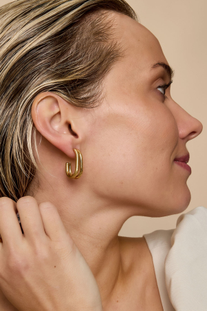 Boucles D'Oreilles Créoles Lignes Casual Daily Simple Series Bijoux Pour Femmes h5 Image2