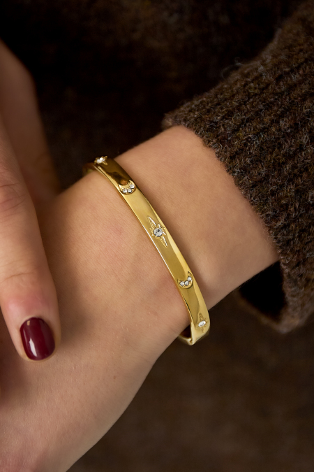 Bracelets en acier inoxydable à pois, série décontractée et simple pour le quotidien, bijoux pour femmes 2