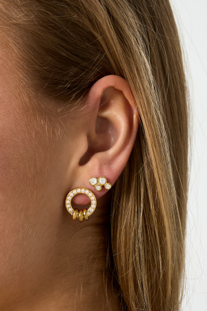 Boucles D'Oreilles Avec Pierres Rondes h5 Image3