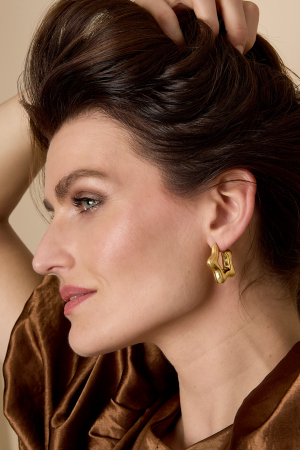 Boucles D'Oreilles Créoles Star Casual Daily Simple Series Bijoux Pour Femmes h5 Image2