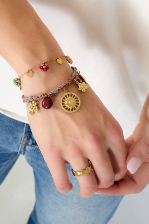 Bracelets À Breloques En Acier Inoxydable, Série Florale Décontractée Et Simple Pour Femmes h5 Image2