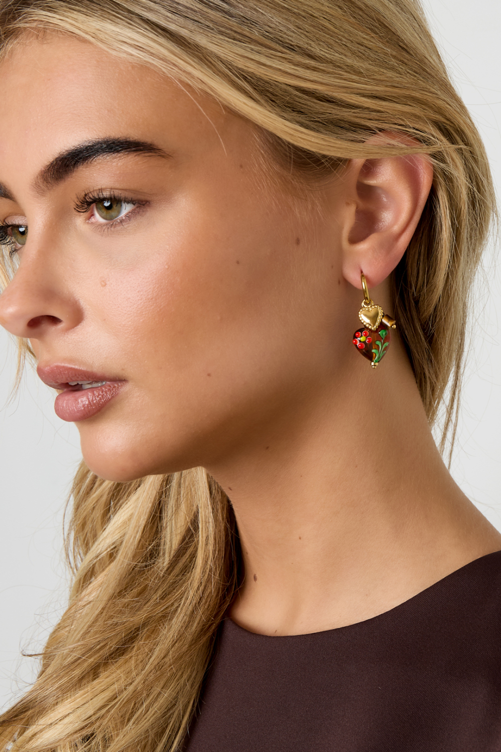 Boucles D'Oreilles Pendantes En Acier Inoxydable, Style Cœur, Décontractées, Simples Et Quotidiennes, Bijoux Pour Femmes h5Image4