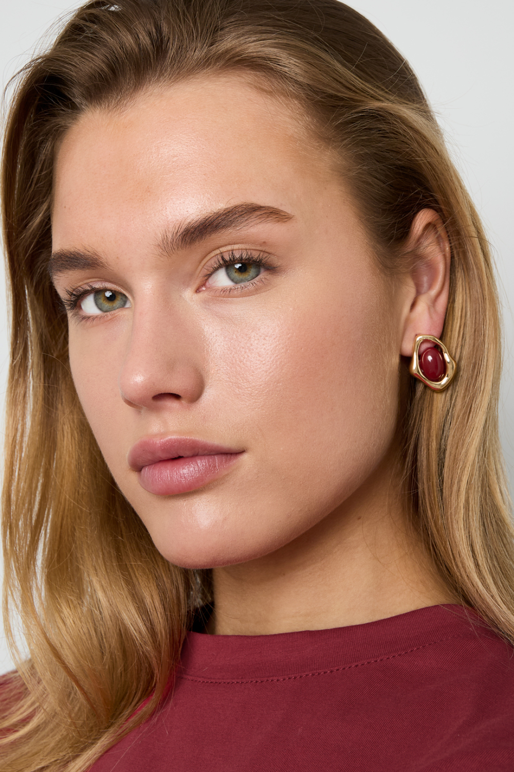 Boucles D'Oreilles Puces En Alliage, Forme Irrégulière, Style Rétro, Collection Daily Simple, Bijoux Pour Femmes Image2