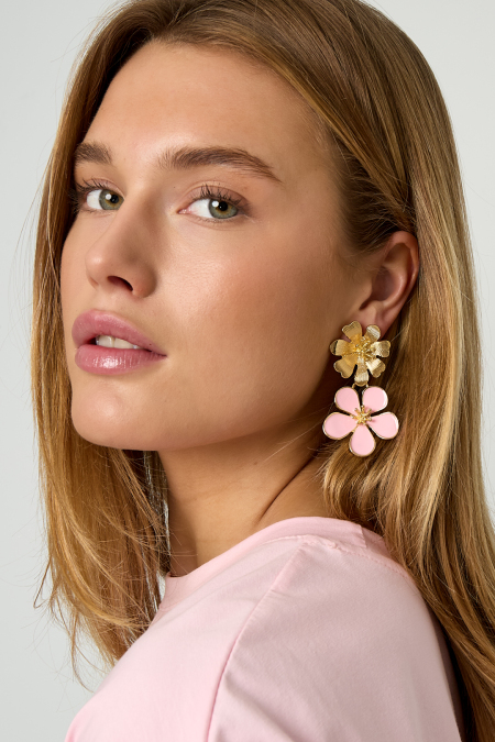 boucles d'oreilles 2 fois fleur 2