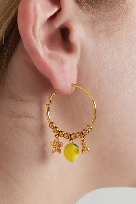 Boucles d'oreilles citron et cerise 2