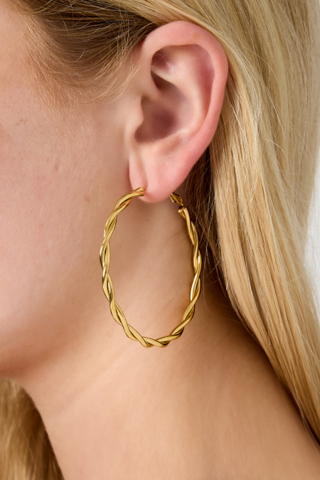 Boucles d'oreilles créoles torsadées 2