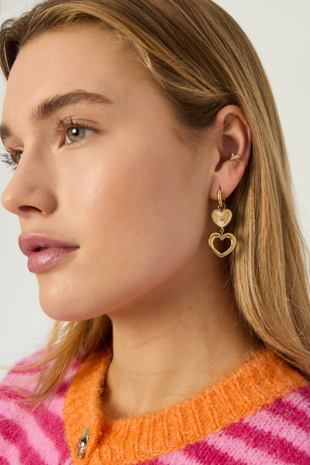Boucles D'Oreilles Pendantes En Acier Inoxydable, Style Cœur, Décontractées, Simples Et Quotidiennes, Bijoux Pour Femmes 2