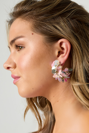 Boucles D'Oreilles Créoles En Sequins Et Perles h5 Image6