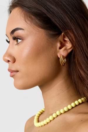Boucles D'Oreilles Créoles Combinées Avec Motif h5 Image4