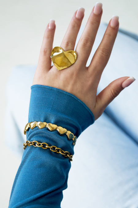 Bracelet à cœurs bosselés 2